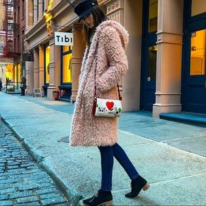 🔴SALE🔴 Blush Pink Shag Coat with Hood